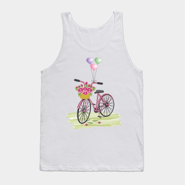 Floral Bicycle Tank Top by Designoholic